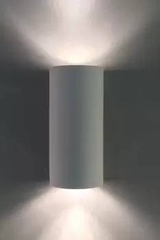 Image of Ceramic Full Cylinder Wall Light Up and Down 2 Lights GU10 (NO BULBs)