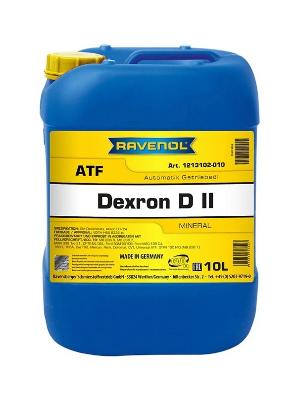 Image of RAVENOL 1213102-010-01-999 Automatic Transmission Fluid ATF II, Capacity: 10l Oil,automatic transmission (3069)
