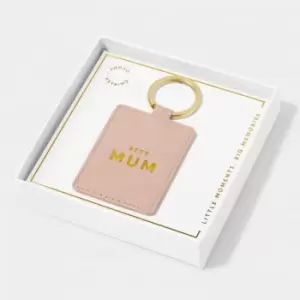 Image of Beautifully Boxed Dusty Pink Photo Keyring 'Best Mum' KLB3051