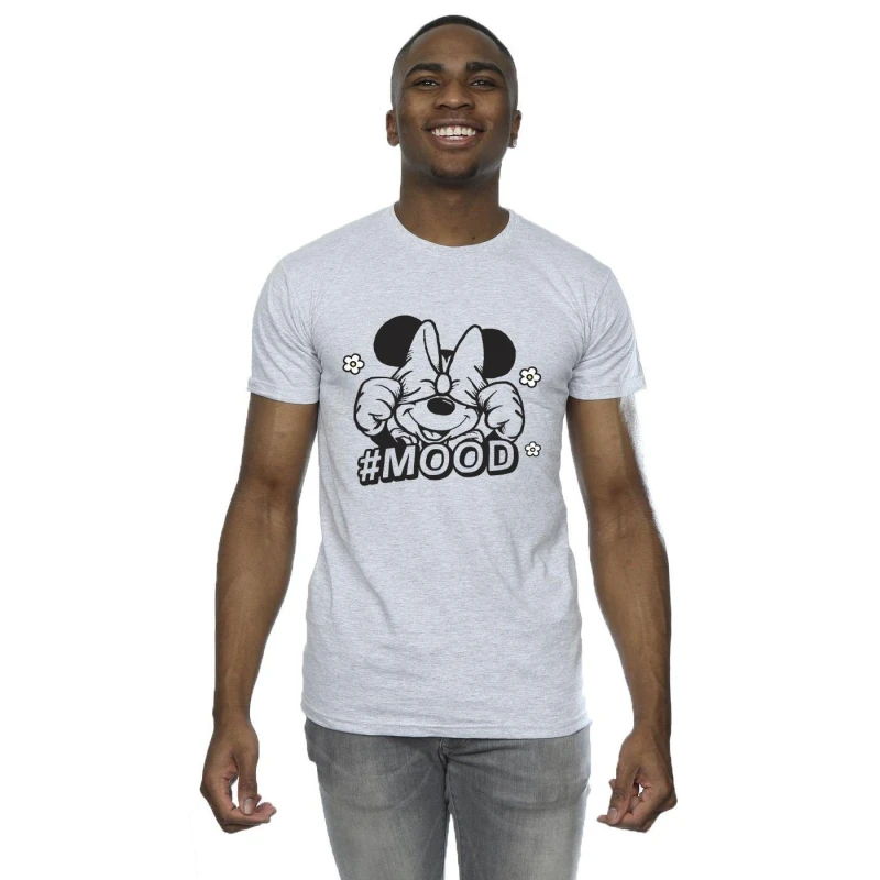 Image of Disney Men Minnie Mouse Mood T-Shirt in Grey Size: Small Grey S Male 5063153640801