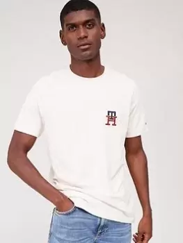 Image of Tommy Hilfiger Essential Monogram T-Shirt - White, Size 2XL, Men