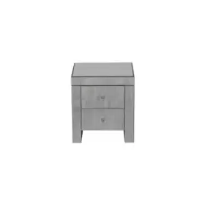 2 Drawers Mirrored Cabinet-40x35x45cm(WxDxH) - Mirror