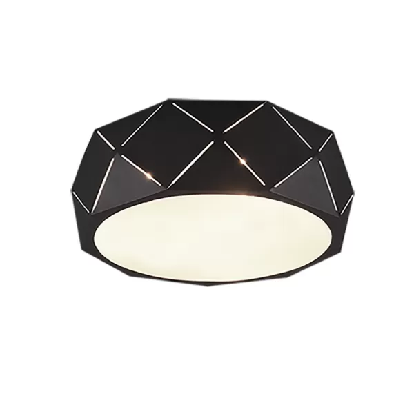 Image of Zandor Modern 3 Light Cylindrical Ceiling Light Black Matt