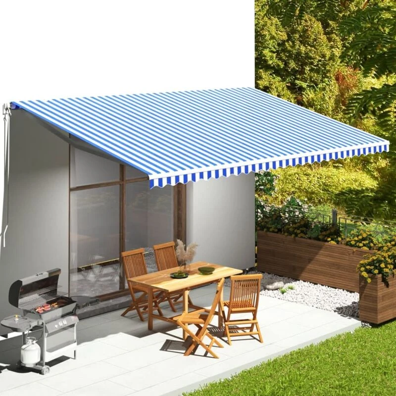 Image of VIDAXL Replacement Fabric for Awning Blue and White 6x3.5 m Vidaxl 8720286150153