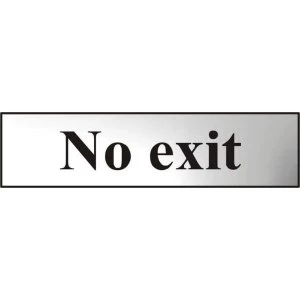 Image of ASEC No Exit 200mm x 50mm Chrome Self Adhesive Sign