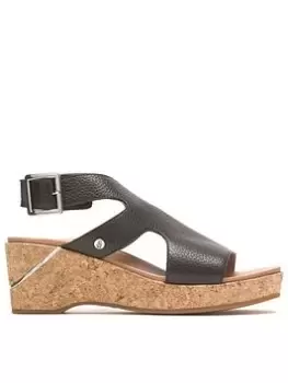 Image of Hush Puppies Hush Puppies Maya Wedge Sandals, Black, Size 4, Women
