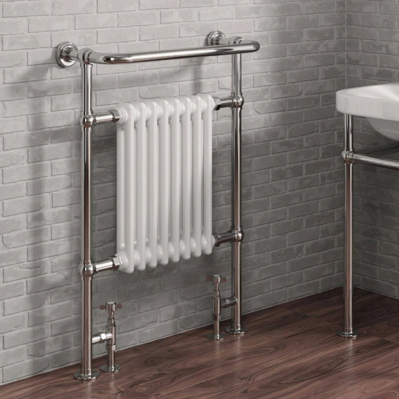 Image of Bathroom Kingdom Victoria Chrome Traditional Radiator 960x675 in White White Unisex
