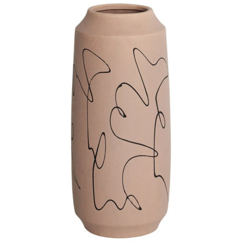 Image of Beliani Flower Vase Sunfish Stoneware 33cm Sand Beige