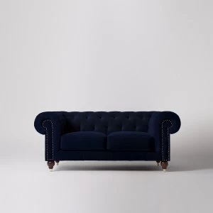 image of Swoon Winston Velvet 2 Seater Sofa - 2 Seater - Ink