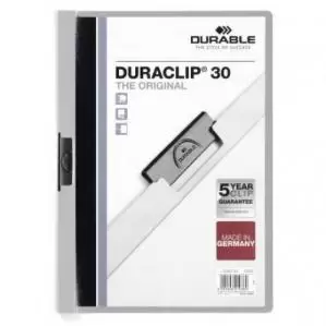 Image of Durable DURACLIP&reg; 30 A4 Grey Pack of 25
