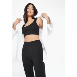 image of Missguided Scoop Neck Crop Top - Black