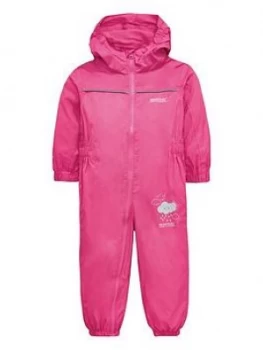 image of Regatta Baby Girl Puddle IV Splash Suit - Pink, Size 12-18 Months, Women