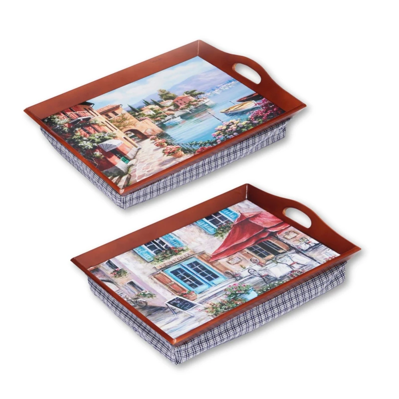 Image of Greenhurst Pack Of 2 Lap Trays, Multi 4414