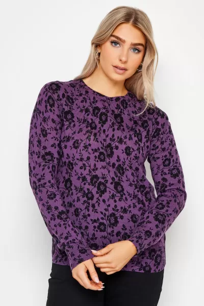 image of M&Co Neutral Spot Print Crew Neck Jumper