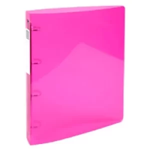 image of Iderama PP Ringbinder A4+ 4O Rings 30mm, S40mm, Pink, Pack of 10