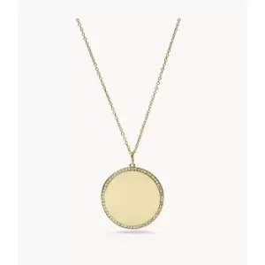 Image of Fossil Womens Lane Gold-Tone Stainless Steel Pendant Necklace - Gold