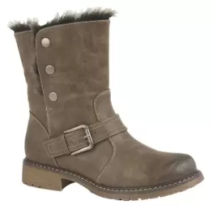Image of Cipriata Womens/Ladies Andreana Press Stud Fold Down Biker Style Leather Boot (9 UK) (Brown)