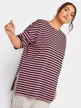 Image of Yours SS Oversized Tee Black Pink, Black, Size 16, Women