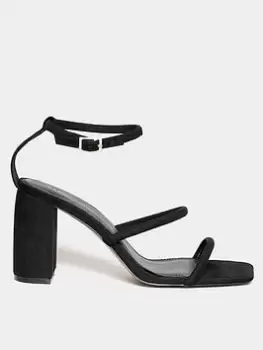 Image of Long Tall Sally Multi Strap Block Heel Black, Size 10, Women