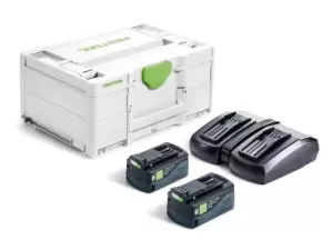 Image of Festool SYS18V2x5,0/TCL6DUO 18V 2x5Ah Battery Energy Set