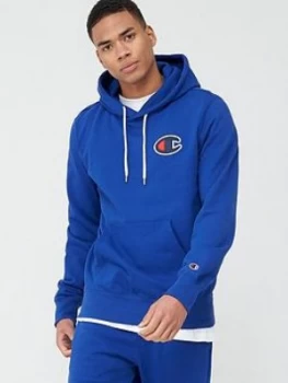 Image of Champion 'C' Logo Overhead Hoodie - Blue, Size XL, Men