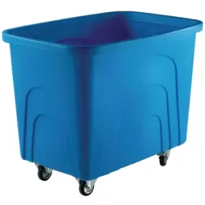 Image of Plastic Container Truck, Corner Wheels, Yellow, with Lid, Polypropylene Base