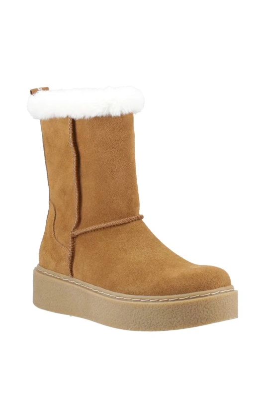 Image of Hush Puppies Womens Becca Mid Boot in Tan Size: 5 Tan Female 5