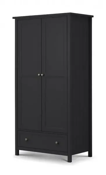 image of Julian Bowen Maine Anthracite 2 Door 1 Drawer Wardrobe