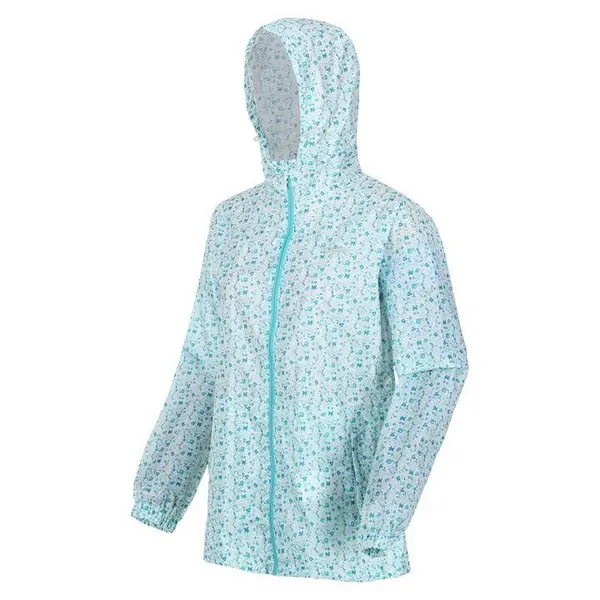 Image of Regatta Womens Printed Pack It III Waterproof Jacket - Blue 14