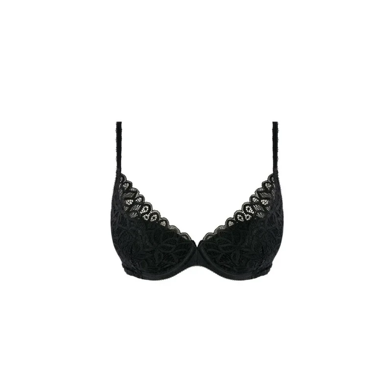 Image of Wacoal Womens underwired plunge bra Wacoal Raffine Noir Female 105B