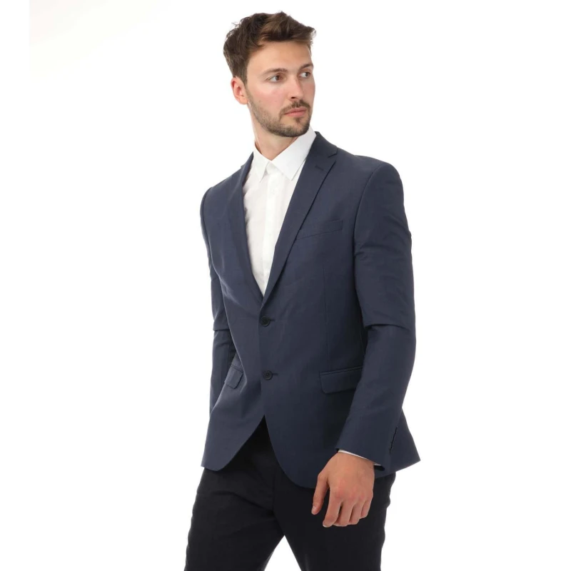 Image of Ted Baker Men Premium Blue Panama Slim Suit Jacket Size: 38R Blue 38R Male 5059508279208
