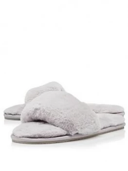 image of Dune London Snuggled Slippers - Mink, Mink, Size 36, Women