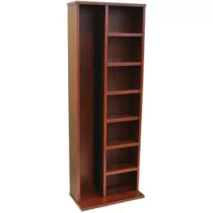 image of Techstyle Claremont 219 Cd / 56 DVD Bluray Video Multimedia Storage Unit Mahogany