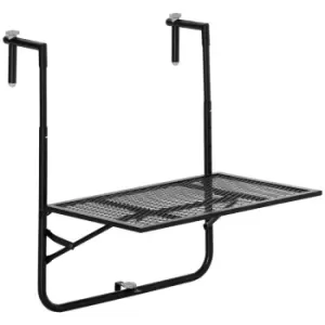Image of Outsunny Balcony Hanging Table - Black