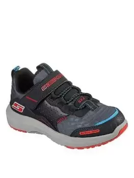 Image of Skechers Dynamic Tread Trainers - Black/Red, Size 1.5 Older