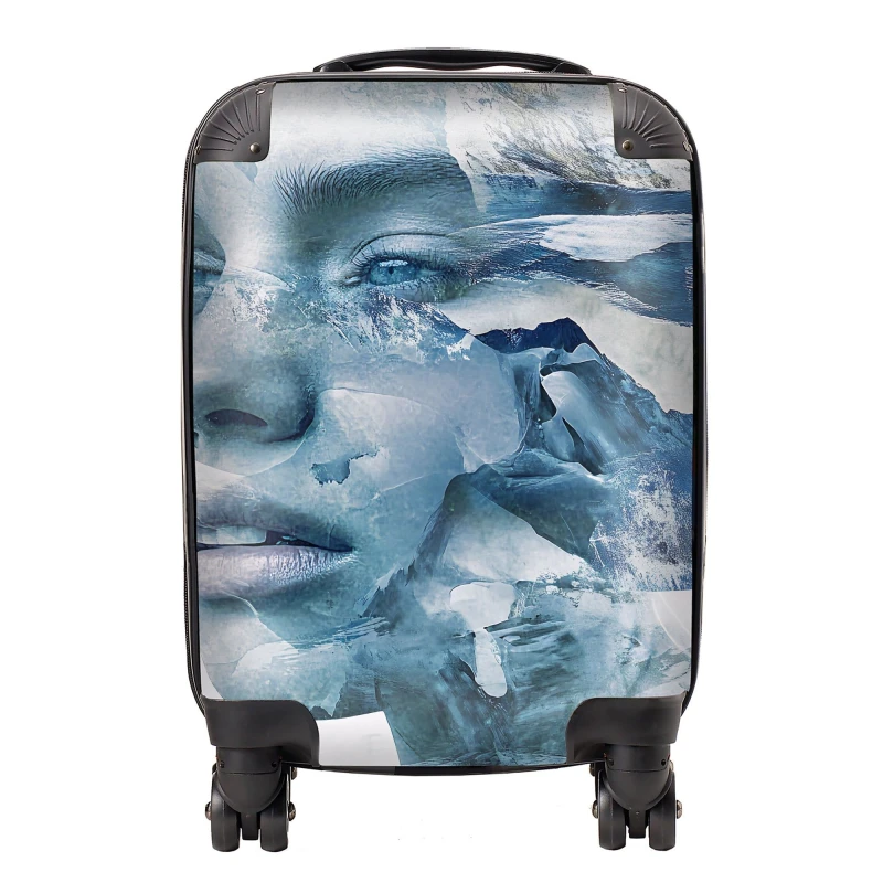 Image of Designer Luggage Calista Vale: 00014 Suitcase in Blue Size: Medium Blue Unisex Medium