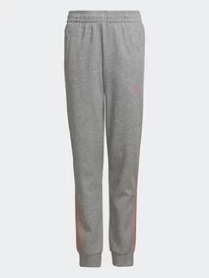 Image of Boys, adidas 3-stripes Tapered Leg Tracksuit Bottoms, Grey, Size 4-5 Years