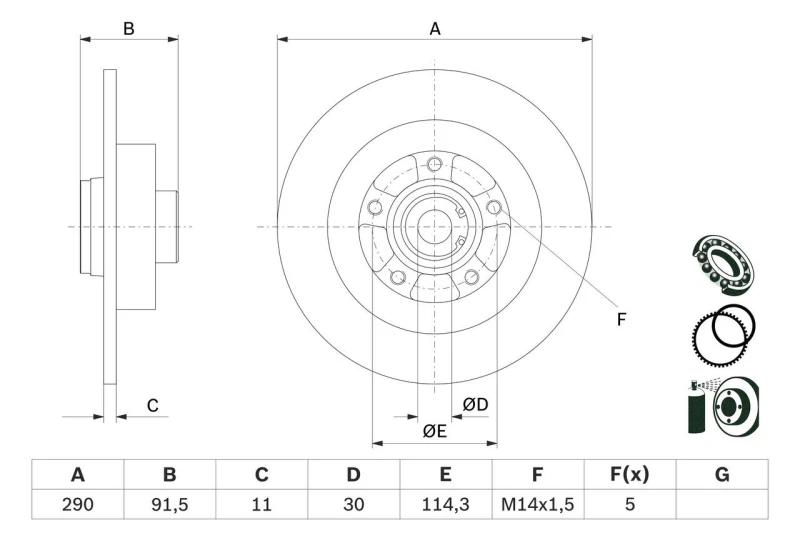 Image of Brake disc Bosch 0 986 479 F24