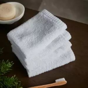 Image of Quick Dry 100% Cotton Face Cloth, White, 4 Pack - Catherine Lansfield