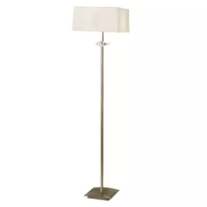 Image of Akira Floor Lamp 3 Light E27, Antique Brass With Cream Shade