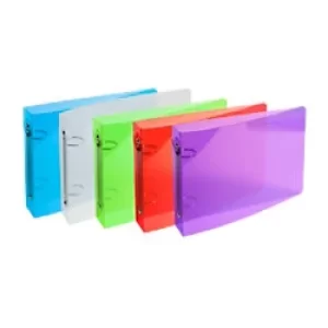 Image of Ring Binder PP Crystal 165x240mm, 2O Ring 25mm, S35mm, Assorted, Pack of 10