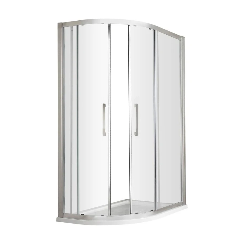 Image of Balterley 8mm Safety Glass Offset Shower Quadrant Chrome 800 x 900mm Silver