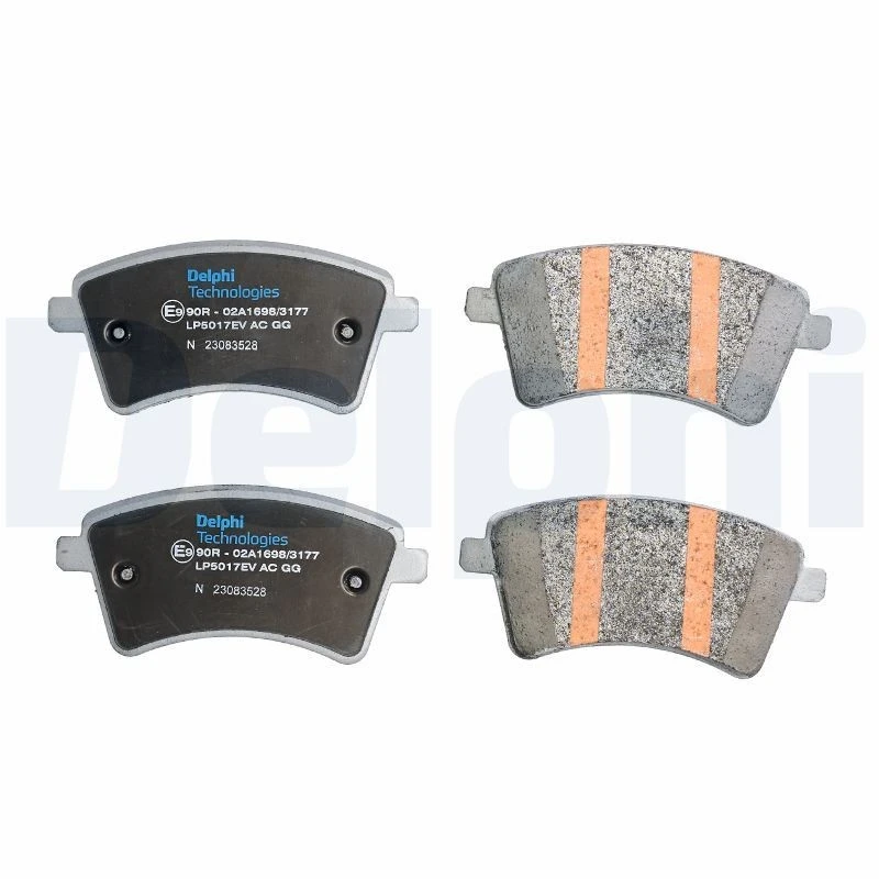 Image of DELPHI LP5017EV Brake pad set with accessories, with anti-squeak plate Brake Pad Set,disc brake (402)