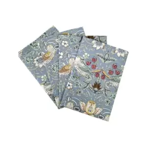 image of William Morris - Strawberry Thief Blue Pack Of 4 Napkins