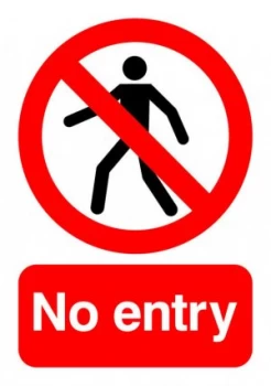 image of Extra Value A5 PVC Safety Sign - No Entry