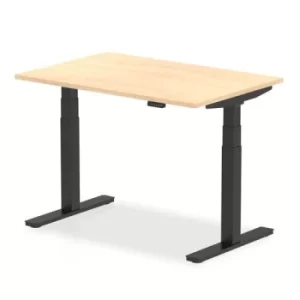 Image of Air 1200 x 800mm Height Adjustable Desk Maple Top Black Leg