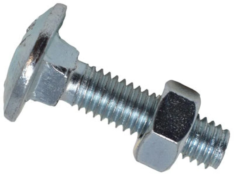 Image of Metalmate Memcsx0625 Cup Square Hex Bolt & Nut Zp M6 X 25mm Box 50 Memcsx0625