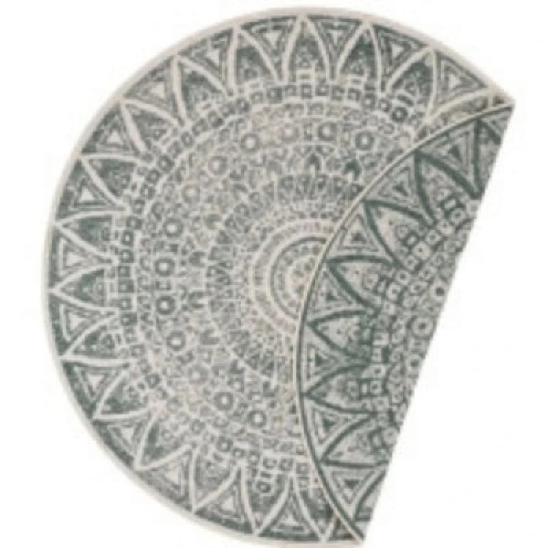 Image of THE RUGS Lilja Vintage Round Rug Indoor Outdoor Reversible Durable Easy Care in Green Size: 240cm diameter Green Unisex 240cm diameter