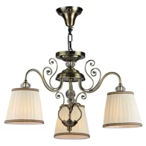 image of Vintage Chandelier Bronze Antique, 3 Light, E14