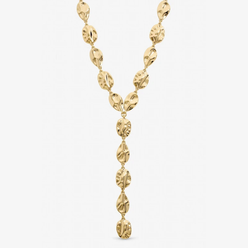 Image of Mood Gold Polished Molten Y-Drop Necklace Chain Necklaces One Size Gold 40826510000